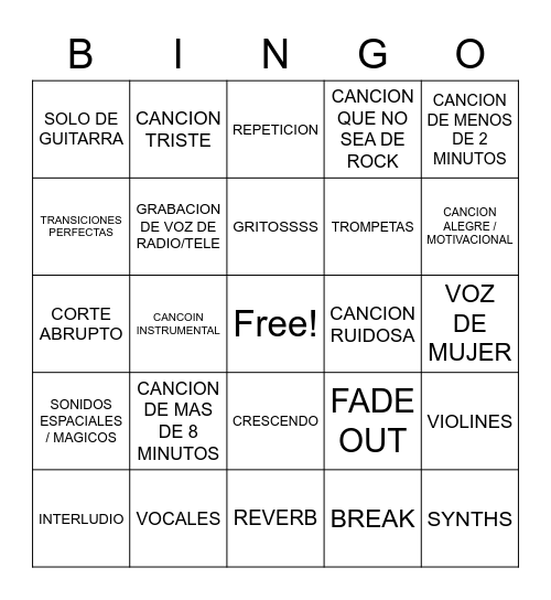 MOGWAI AS THE LOVE CONTINUES Bingo Card