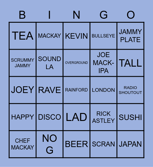 BIRTHDAY BINGO SCRUM STYLE Bingo Card