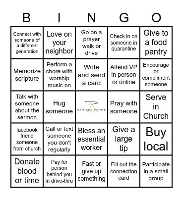 LOVE, GROW, ENGAGE Bingo Card