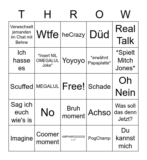 Tapy Bingo Card