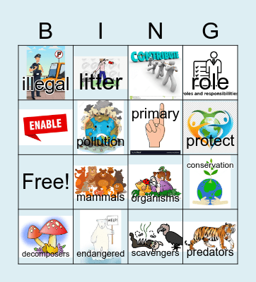 VOCABULARY BINGO Card