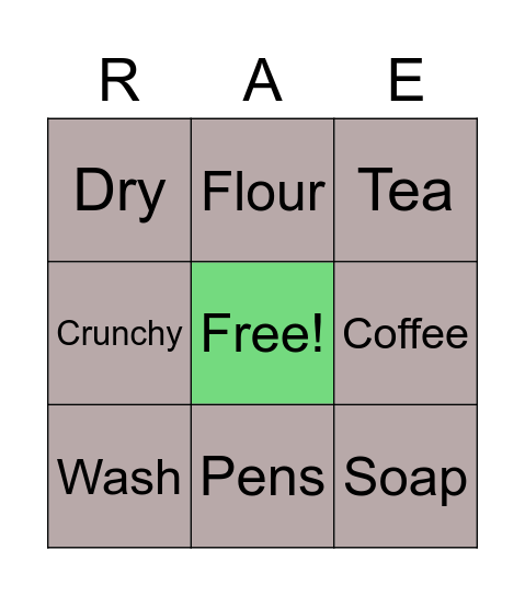 RAE DUNN BINGO Card