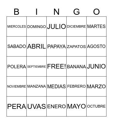 BINGO Card