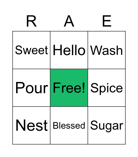 RAE DUNN BINGO Card