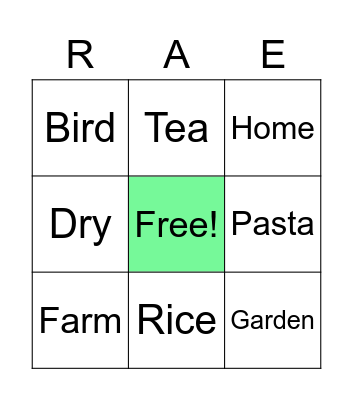 RAE DUNN BINGO Card