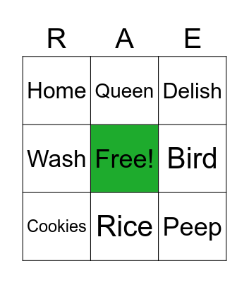 RAE DUNN BINGO Card