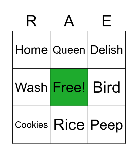 RAE DUNN BINGO Card