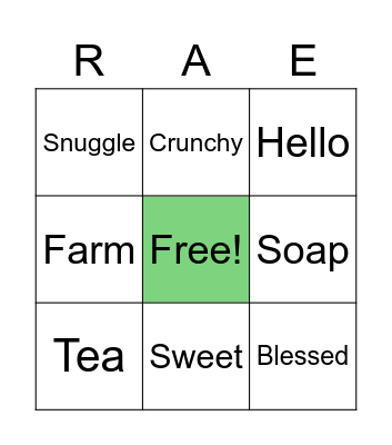 RAE DUNN BINGO Card