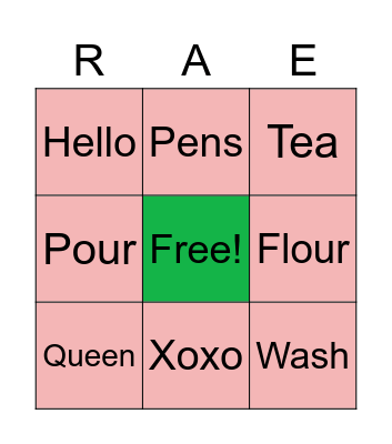 RAE DUNN BINGO Card