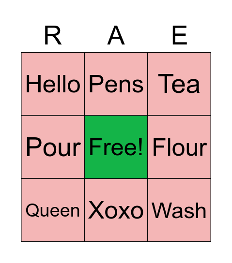 RAE DUNN BINGO Card