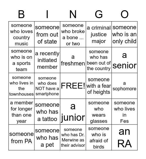 Welcome to Open Rush - APO Style  Bingo Card