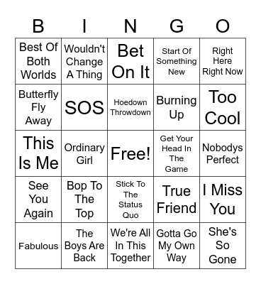 Disney Channel Childhood Bingo Card