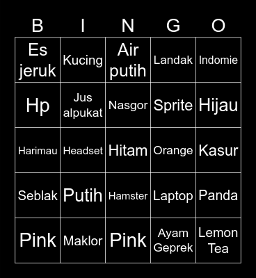 Bingonya Abi Bingo Card