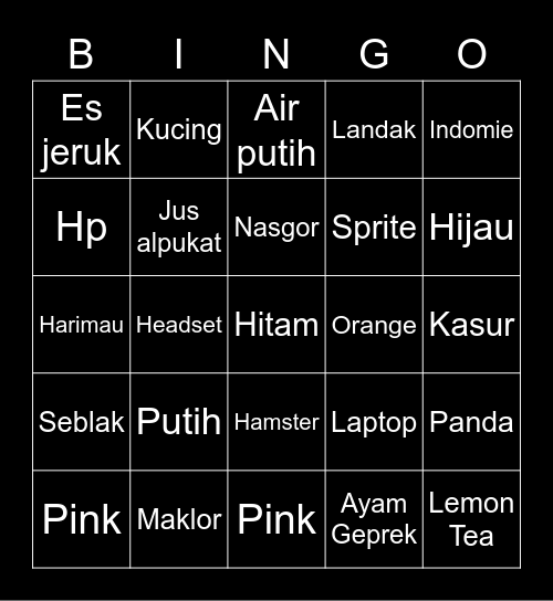Bingonya Abi Bingo Card