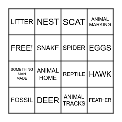 HIKE BINGO Card
