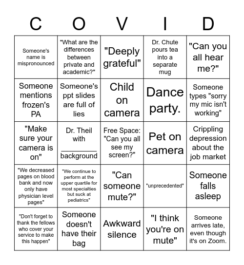 2021 RETREAT BINGO Card