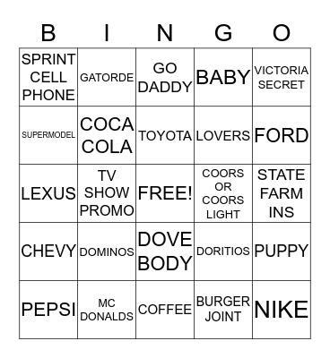 BEARS DEN SUPERBOWL BINGO Card