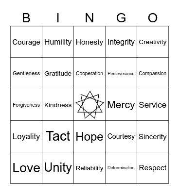 Ayyam-i-Ha Bingo Card