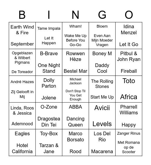 AWC 6 Muziekbingo! Bingo Card