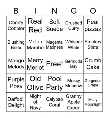 Stampin’ Up! Color Bingo Card