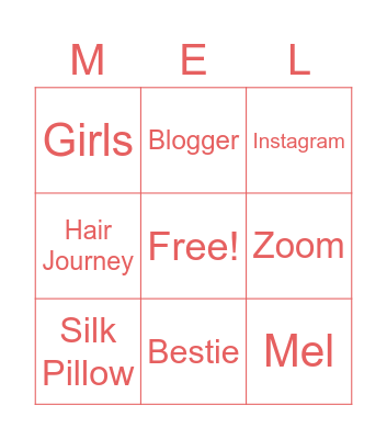 Mel's Birthday Bingo Card