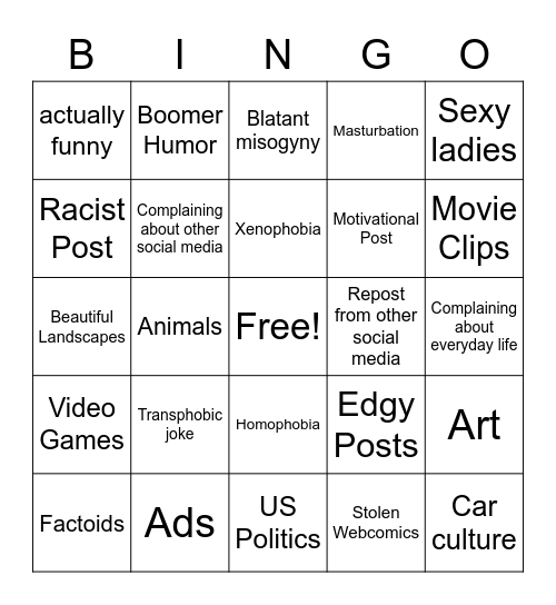 The 9gag Bingo Card