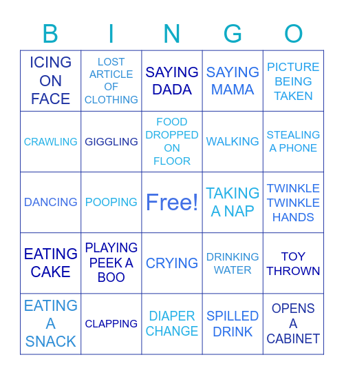 1ST BDAY BINGO Card