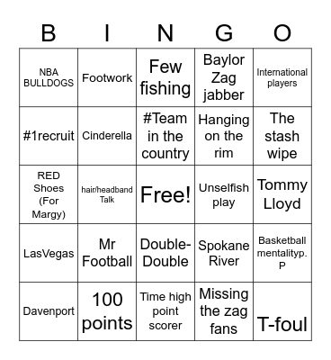 ZAG BINGO Card