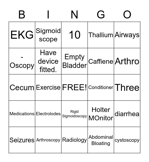 Radiology Say Whaaaaat! Bingo Card