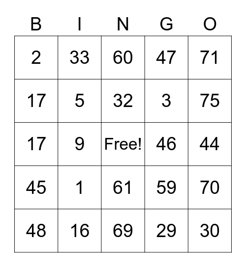 FAMILY FUN TIME Bingo Card