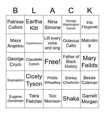 The Black Card: History Edition Bingo Card