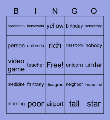 Spelling List 5 & 6 Bingo Card