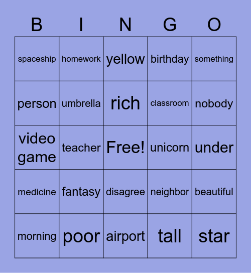 Spelling List 5 & 6 Bingo Card