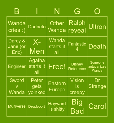 Flashback Episode Bingo Card