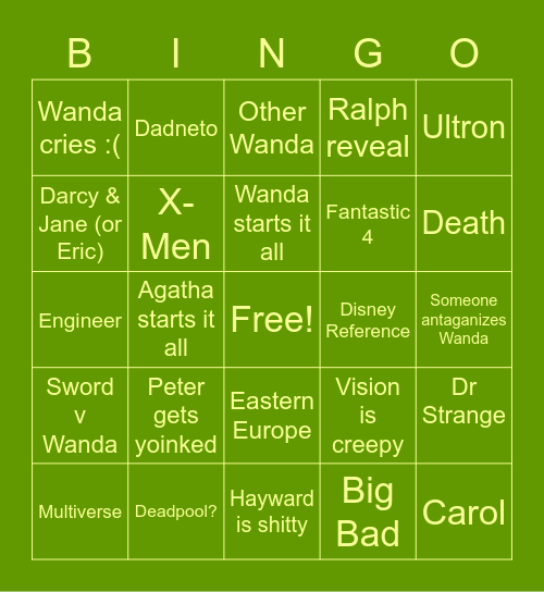 Flashback Episode Bingo Card