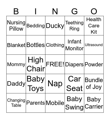 IT'S A BABY BOY Bingo Card