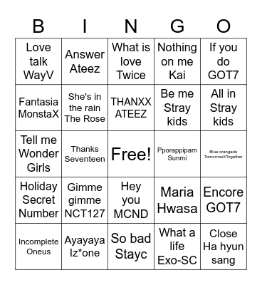 @purpleetaee12 Bingo Card