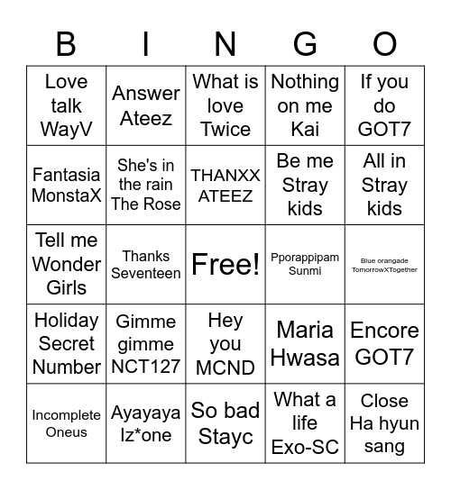 @purpleetaee12 Bingo Card