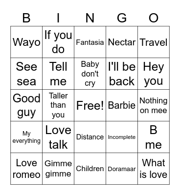 @Dyanee4 Bingo Card
