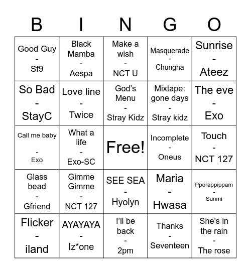 @mel21691318 Bingo Card
