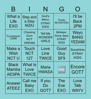 @Iesha_sky Bingo Card