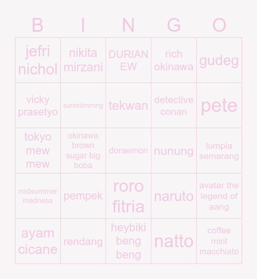 bingo ine Bingo Card