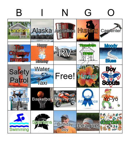 Dan's Birthday 2021 Bingo Card