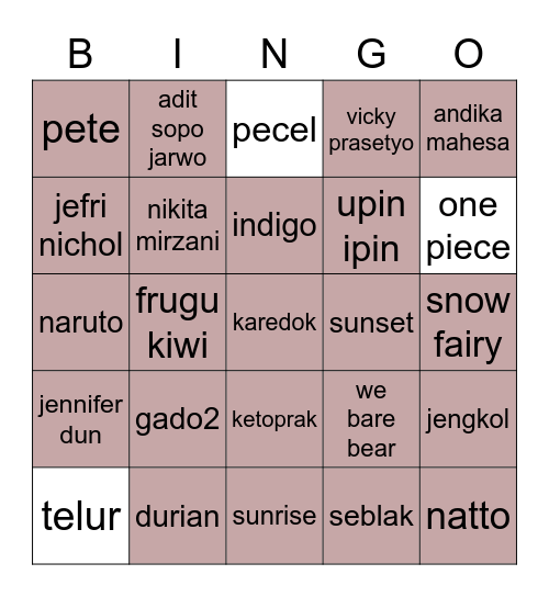 hhe Bingo Card