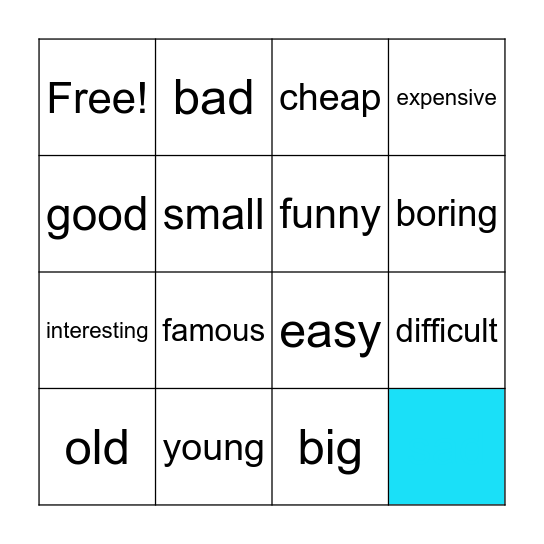 Bingo! Bingo Card