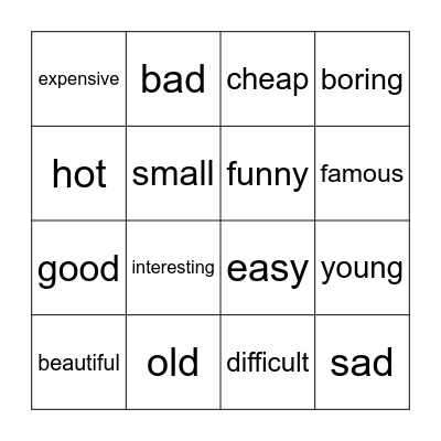 Bingo! Bingo Card