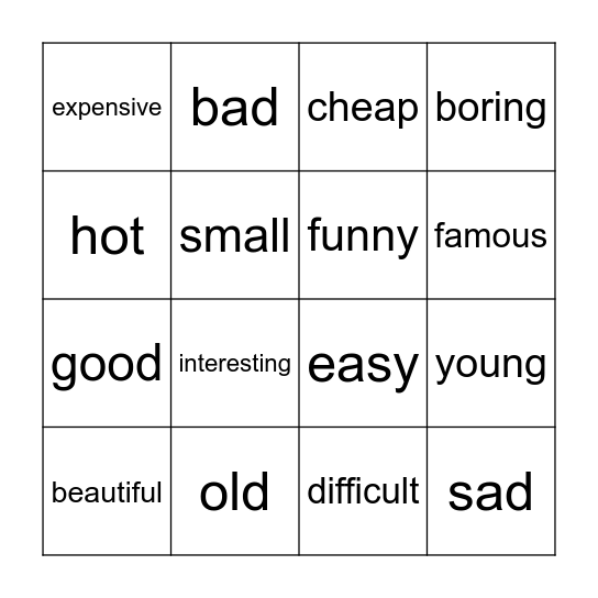 Bingo! Bingo Card