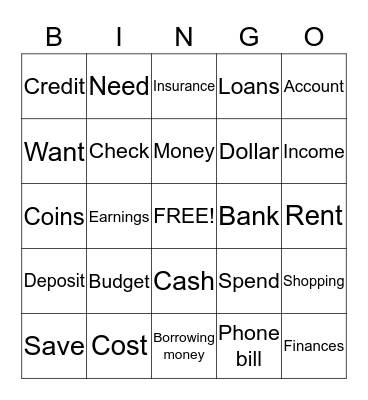 Budget Bingo Card