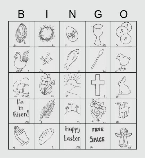 Easter Bingo Card