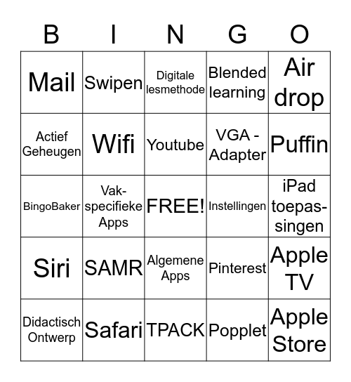 terugblik - academy4learning - vooruitblik Bingo Card